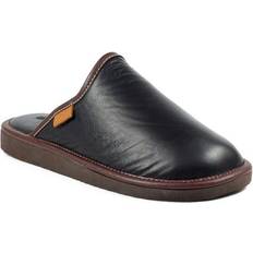 Faux Leather Slippers Lazy Dogz Mens Tucker Slippers - Black