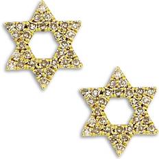 Meira T 14K Yellow Gold Diamond Star of David Stud Earrings