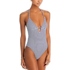 Aqua Swimsuits Aqua Swim Striped Halter One Piece Swimsuit 100% Exclusive Navy/white