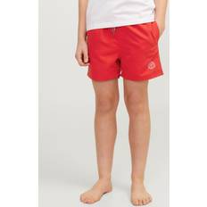 Schwarz Badehosen Jack & Jones Badeshorts 'Fiji' rot schwarz weiß 176