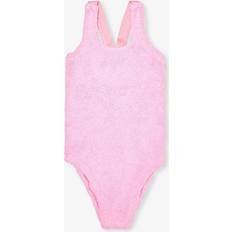 Sleeveless Bathing Suits Hunza G irls Bubblegum/bubblegum Kids Lara Crinkled Swimsuit 7-12 Years