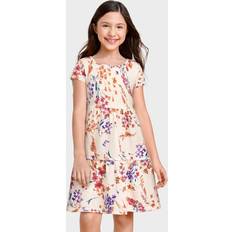 Florals Children's Clothing The Children's Place Girls Floral Twist Back Tiered Dress White Cotton/Polyester