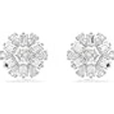 Crystal Earrings Swarovski Idyllia Snowflake Stud Earrings - Silver/White