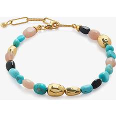 Pierre de Lune Bracelets Monica Vinader Gold Rio Multi Gemstone Beaded Bracelet Turquoise