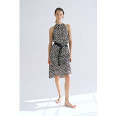 Guld Klänningar H&M Damen Drawstring-detail cotton dress Schwarz