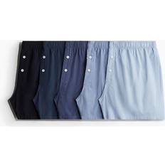 H&M Men Men's Underwear H&M Men Blue 5-pack woven cotton boxer shorts