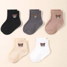 Cheap Socks Children's Clothing Shein Pairs Baby Bear Solid Color Socks