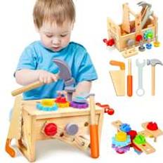 Montessori toy Shein Kids Tool Set 29 PCS Wooden Toddler Tool With Box, Montessori STEM Educational Pretend Play Construction Toy For 4 5 6 Year Old Boys Girls, Best Bir