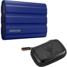 Samsung T7 Shield 1TB USB 3.2 Gen 2 Type-C External SSD, Blue w/HD-2 Drive Case