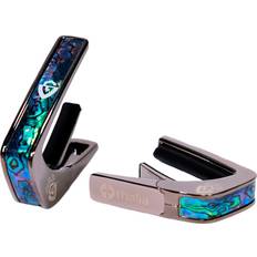 Blue Capos Thalia X Guild Guitar Black Chrome Capo G-Shield On Blue Abalone