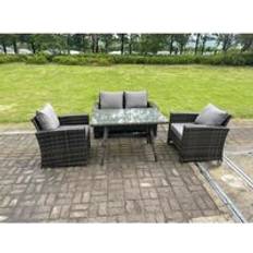 Garden & Outdoor Furniture Fimous 4 Outdoor Dark Patio Dining Set