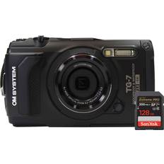 Memory Cards OM SYSTEM Tough TG-7 Digital Camera Black with SanDisk Extreme Pro 128GB SDXC Memory Card