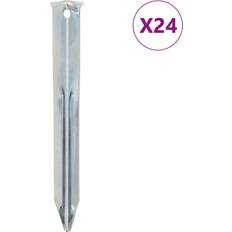vidaXL Tältpinnar 24 St 22 cm Galvaniserat Stål