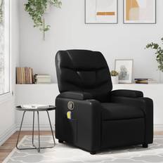 vidaXL Massagefåtölj Svart Konstläder