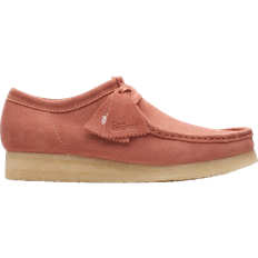 Men - Pink Low Shoes Clarks Wallabee - Terracotta Suede