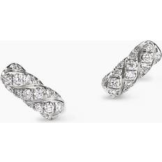 David Yurman White Gold Earrings David Yurman Cable Collectibles Bar Stud Earrings in 18K White Gold with Diamonds One Size