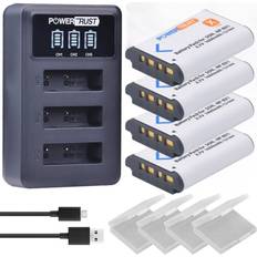 PowerTrust 4Pcs NP-BX1 NP BX1 Battery USB Dual Charger Sony ZV-1 IV