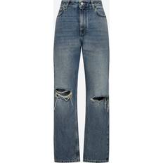 Balenciaga Women Jeans Balenciaga Side straps loose-fit jeans Sun bleached blue