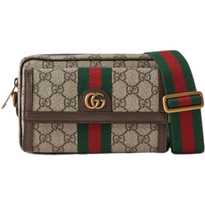 Ophidia Mini Trimmed Monogrammed Messenger Bag - Beige