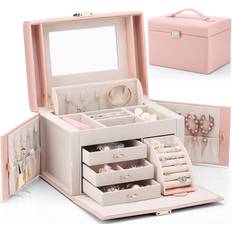 Pink - Women Jewellery Storage Vlando jewelry box organizer for girls women, baroque jewelry storage b. Pink