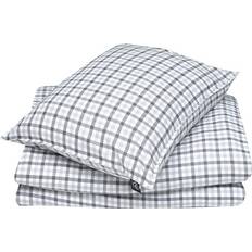 Recycled by Wille Elliot Bed Set 150 x 210 cm Dark Grey White Duvet Cover Grey, White (210x150cm)