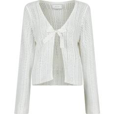 Neo Noir Bates Crochet Knit Cardigan - White