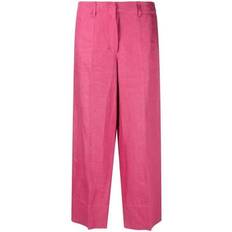 Pink - Unisex Trousers Max Mara Weitbein -Leinenhose Fuchsia unisex