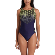 Poliammide Costumi da bagno Arena Women's Kikko V Print Swimsuit - Navy/Soft Green