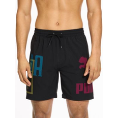 Puma XL Swimming Trunks Puma Men's Logo Print 7" Swim Shorts Black