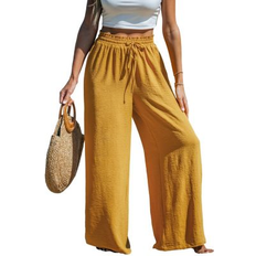 Yellow Pants & Shorts Cupshe Women's Summer Lovin Drawstring Wide-Leg Pants Yellow XLarge