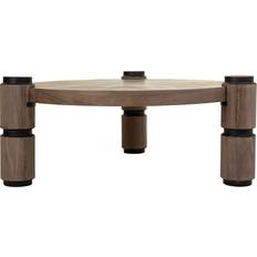 Ebern Designs BROWN WOOD AND METAL KIT Coffee Table