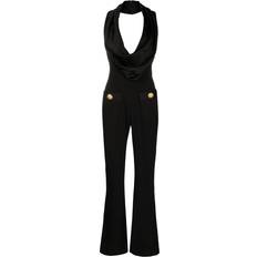 Jumpsuits & Overalls Balmain Cowl Neck Crepe Flare Jumpsuit