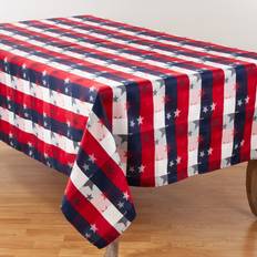 Saro Lifestyle Patriotic Plaid & Star Design Tablecloth Multicolor (177.8x127)