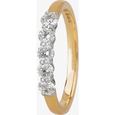 Engagement Ring - Gold Rings 1888 Collection 18ct Gold 0.50ct Five-Stone Diamond Ring HET1001.50CT PLUS F-G/VS2-SI1/0.52ct