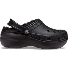 51 ½ - Schwarz Pantoletten Crocs Classic Platform Lined Clog - Black