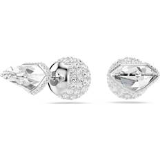 Smykker Swarovski Lucent stud earrings, Pavé Ball, White, Rhodium plated