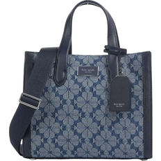 Denim Totes & Shopping Bags Kate Spade Flower Jacquard Denim Manhattan Small Tote - Parisian Navy Multi