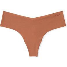 PINK No Show Thong Panty - Caramel