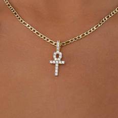 Charms & Pendants GLD 18k Gold Vermeil Micro Ankh Cross Pendant