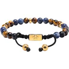 XL Armbånd Nialaya Men's Beaded Bracelet With Dumortierite, Brown Tiger Eye and Armbånd hos Magasin Brown/blue