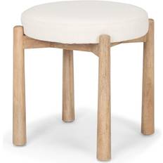 Joss & Main Rebecka Accent Cream/Brown Seating Stool 19.5"