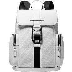 Leer - Wit Rugzakken Michael Kors Hudson Signature Logo and Leather Cargo Backpack - Bright White