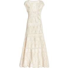 Cashmere Dresses Gabriela Hearst Waldman Crochet Dress in Ivory Wool Cashmere