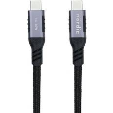 Kabler Nordic USBC-N1263 60W 3A 5Gbps 3.2 Gen1 USB C - USB C M-M 1.5m