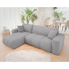 Hörnsoffor - Plast Mirjan24 Flo Bäddsoffa Med Divan 3-Sits Vit Divansoffa & Schäslongsoffa Soffa
