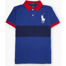 Solid Colours Polo Shirts Polo Ralph Lauren Polo Boys VY Kids Boys' Logo-embroidered Cotton-jersey Polo Shirt NAVY