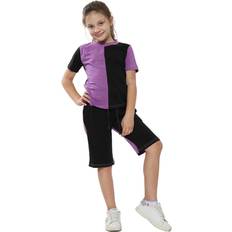 Purple Other Sets Children's Clothing 11-12 Years, Lilac Kids Girls Lilac 100% Cotton Summer Top Shorts Set Purple 11-12yrs