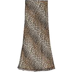 Ganni Polyester Kjolar Ganni Printed Chiffon Maxi Kjol - Leopard