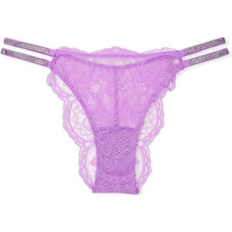Victoria's Secret Double Shine Strap Lace Brazilian Panty - Purple Paradise