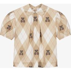 Girls Blouses & Tunics Burberry Teen Girls Beige Cotton Argyle Blouse 10 year